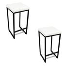 Banqueta Alta para Cozinha Industrial Kit 2 Nick Preto e Sintético D03 - D'Rossi