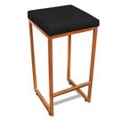 Banqueta Alta Para Cozinha Industrial Nick Bronze E Sintético Preto D03 - D'rossi