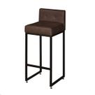 Banqueta Alta para Cozinha Laura material sintético Marrom Base de Ferro Industrial