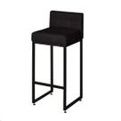Banqueta Alta para Cozinha Laura material sintético Preto Base de Ferro Industrial