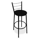 Banqueta Alta Para Cozinha Preta Epoxi Assento Preto Banqueta Alta Para Cozinha Preta Epoxi Assento Preto