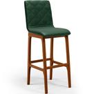 Banqueta Alta Para Cozinha Sala de Jantar Fixa Zoe B04 Facto Verde Musgo - Lyam Decor