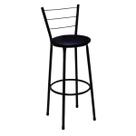 Banqueta Alta Preta com Encosto para Cozinha Assento Preto Fortmix Banqueta Alta Preta com Encosto para Cozinha Assento Preto Fortmix