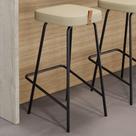Banqueta Alta Vik Assento em Linho Base Fixa sem Encosto Bege Abmaza Banqueta Alta Vik Assento em Linho Base Fixa sem Encosto Bege Abmaza