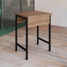 Banqueta Assento Banco Pequeno 44 cm Estrutura em Aço Para Cozinha Marrom Madeira e Preto