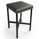 Banqueta Baixa Bar Cozinha Sala De Jantar Preto Stella L02 material sintético Preto - Lyam Decor Banqueta Baixa Bar Cozinha Sala De Jantar Preto Stella L02 material sintético Preto - Lyam Decor