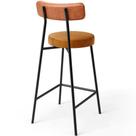 Banqueta Baixa Cozinha Sala Jantar Bancada Milão L02 material sintético Camel Whisky