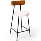 Banqueta Baixa Cozinha Sala Jantar Bancada Milão L02 material sintético Whisky Linho Cru -LyamDecor Banqueta Baixa Cozinha Sala Jantar Bancada Milão L02 material sintético Whisky Linho Cru -LyamDecor