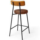 Banqueta Baixa Cozinha Sala Jantar Bancada Milão L02 material sintético Whisky Marrom