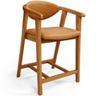 Banqueta Baixa Para Cozinha Sala de Jantar Bancada Cecília L02 material sintético Whisky - Lyam Decor