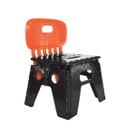 Banqueta Banco Dobravel Com Encosto Resistente até 90kg