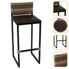 Banqueta Banco Quadrada Alta Para Cozinha Espaço Gourmet Bar Balcão Bancada Ilha Estilo Industrial Itagold