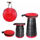 Banqueta Banco Vermelho Retrátil Ajustável Portátil Com Alça Pesca Camping Banqueta Banco Vermelho Retrátil Ajustável Portátil Com Alça Pesca Camping