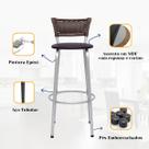 Banqueta Bancos Cadeiras Alto Para Cozinha Gourmet Varanda Balcão Ilha Bancada Bar Com Encosto Premium 70Cm Itagold