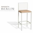 Banqueta Berlim Branca material sintético Caqui