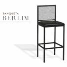 Banqueta Berlim Preto material sintético Preto
