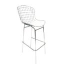 Banqueta Bertoia Cromada assento branco tubular - Poltronas do Sul Banqueta Bertoia Cromada assento branco tubular - Poltronas do Sul