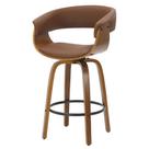 Banqueta Betim Baixa material sintético Marrom Base Madeira 95cm - 75603