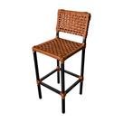 Banqueta Bistrô Balcão Elegante em Aluminio e Corda Naútica Terracota - França