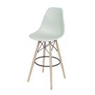 Banqueta Boxbit Dkr Eames Polipropileno Verde Claro Base Madeira