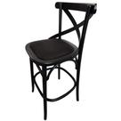 Banqueta Bruna X Selva Miolo Estofada Rattan tingido tabaco Gourmet Bancada Bistrô Banqueta Bruna X Selva Miolo Estofada Rattan tingido tabaco Gourmet Bancada Bistrô