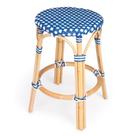 Banqueta Butler Specialty Tobias Rattan azul/branco