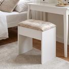 Banqueta Camarim Plus Estofada Assento Macio para Penteadeira Quarto Maquiagem - Branco Banqueta Camarim Plus Estofada Assento Macio para Penteadeira Quarto Maquiagem - Branco