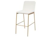 Banqueta Chloe em Metal Dourado Moderna e Estilosa