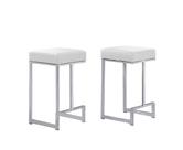 Banqueta com altura de balcão Best Master Dorrington White Silver Set 2