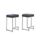Banqueta com altura de balcão Best Master Leather Grey, conjunto de 2