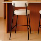 Banqueta Cozinha Alta com Encosto Industrial Preto Londres PU D03 - D'Rossi
