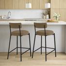 Banqueta Cozinha Alta com Encosto Kit 2 Industrial Preto Londres New Couro Flex D03 - D Rossi