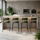 Banqueta Cozinha Alta com Encosto Kit 4 Industrial Preto Londres PU D03 - D'Rossi Banqueta Cozinha Alta com Encosto Kit 4 Industrial Preto Londres PU D03 - D'Rossi