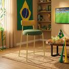 Banqueta Cozinha Alta Industrial Londres Napoli Hidrorepelente Verde e Amarelo D03 - D Rossi Banqueta Cozinha Alta Industrial Londres Napoli Hidrorepelente Verde e Amarelo D03 - D Rossi