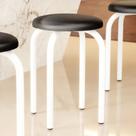 Banqueta Cozinha Baixa Empilhável Industrial Jully Branco/Preto D03 - D Rossi