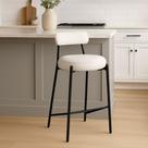 Banqueta Cozinha Média com Encosto Industrial Preto Londres PU D03 - D Rossi