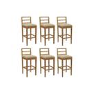 Banqueta Cozinha Sofia 1BMM006CA Premium Madeira Maciça Kit 6 Un Carvalho/Boucle Bege Kappesberg Banqueta Cozinha Sofia 1BMM006CA Premium Madeira Maciça Kit 6 Un Carvalho/Boucle Bege Kappesberg
