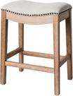 Banqueta de Balcão Maven Lane Adrien 66 cm Assento Marrom Selaria Tecido Natural