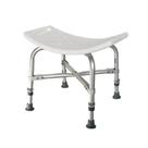 Banqueta de Banho Chuveiro HIigiênica 220kg Aluminio Inoxidável Antirrapante Simples Econômica Alças Idoso Bariátrica Sem Encosto Altura Ajustável 2M