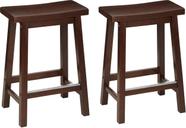 Banqueta de cozinha com altura de bancada Amazon Basics, conjunto de 2 nogueiras