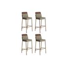 Banqueta de Cozinha Duo 1753 Kit 4 Un Rose/Linho Areia/ano Caramelo - Carraro Banqueta de Cozinha Duo 1753 Kit 4 Un Rose/Linho Areia/ano Caramelo - Carraro