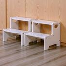 Banqueta de madeira antiderrapante Step Wiifo 34x32x32cm, 2 pacotes
