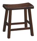Banqueta de madeira com altura de balcão Benzara Saddle Seat, conjunto de 2