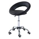 Banqueta de salão rolante HOMCOM Crescent com altura ajustável preta