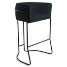 Banqueta Decorativa Base Aço Preto Betina B-300 Veludo Preto - Domi Banqueta Decorativa Base Aço Preto Betina B-300 Veludo Preto - Domi
