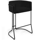 Banqueta Decorativa Fixa Base De Aço Preto Betina D02 Corano Preto B-97 - Lyam Decor Banqueta Decorativa Fixa Base De Aço Preto Betina D02 Corano Preto B-97 - Lyam Decor