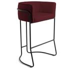 Banqueta Decorativa Fixa Base de Aço Preto Betina D02 Veludo Marsala D-278 - Lyam Decor