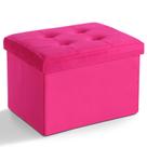 Banqueta dobrável para pés Ottoman LINMAGCO Velvet 42L