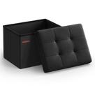 Banqueta Dobrável SONGMICS com Porta-Objetos - Preta Banqueta Dobrável SONGMICS com Porta-Objetos - Preta