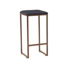 Banqueta Donna Bronze Linho Chumbo
